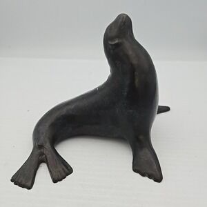 Bronze Metal  Statue Seal 5" Figurine Animal Ed's Leaders Forum 1991